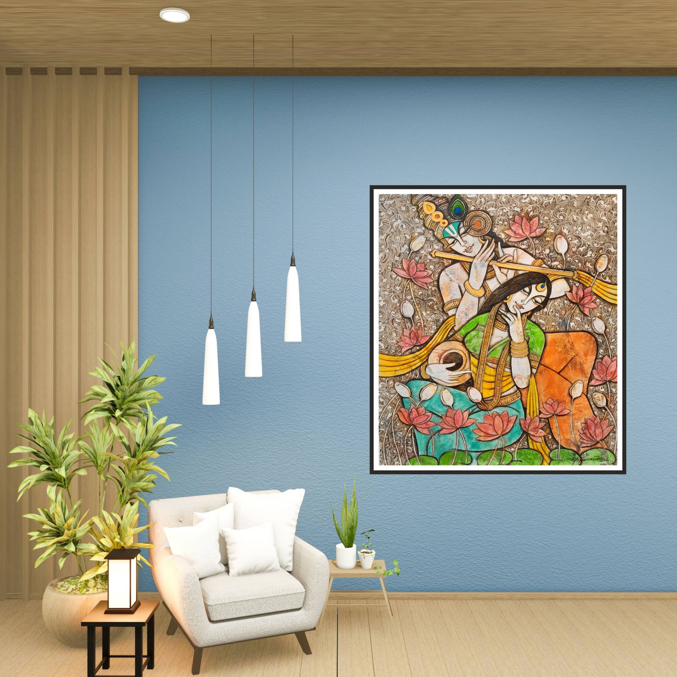 "Flute's Divine Echoes: Radha Krishna" setup