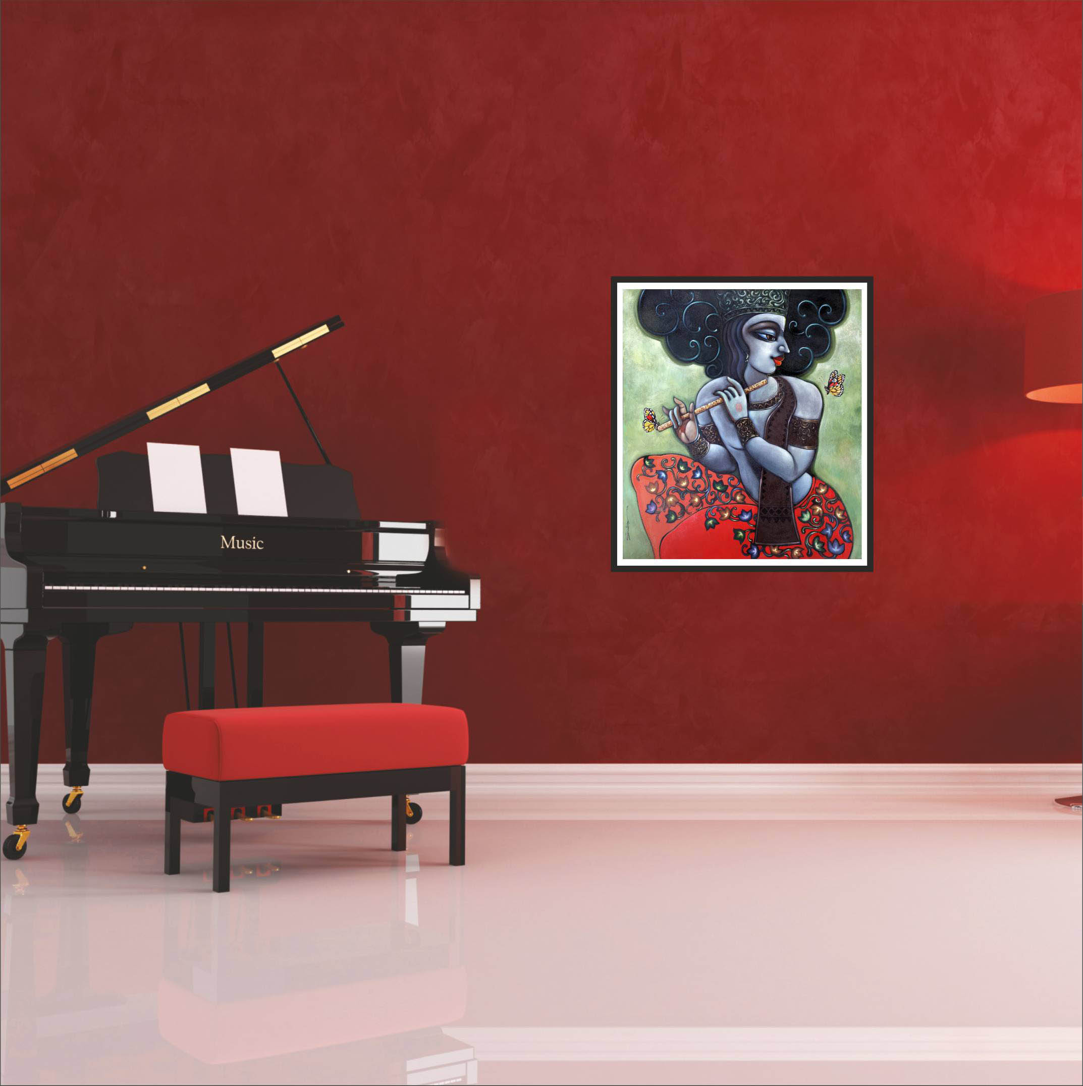 krishna with flute setup