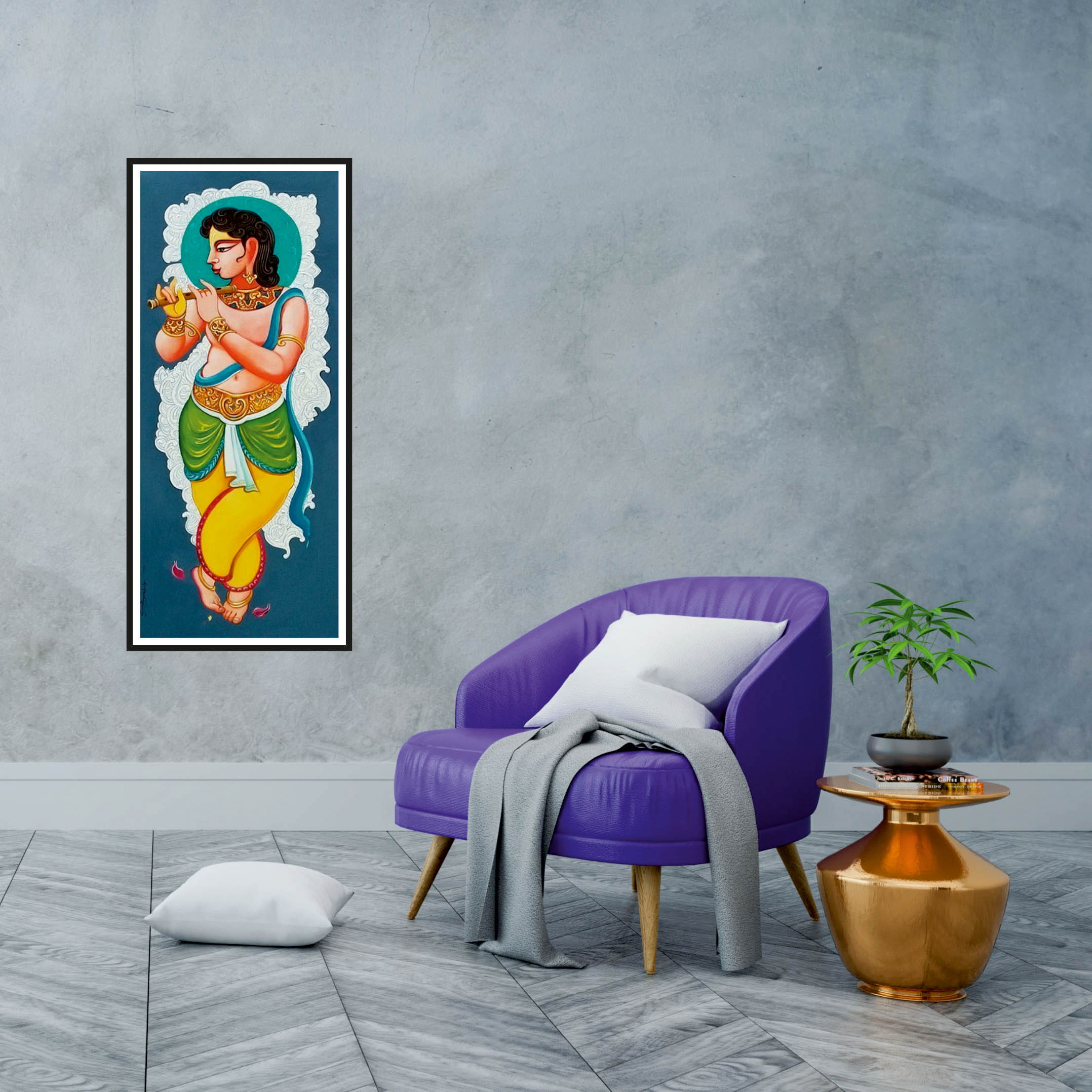 krishna with flute setup